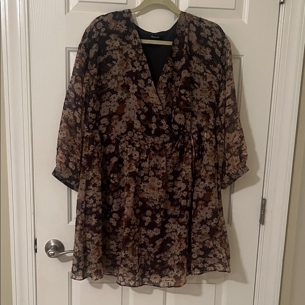 Madewell Floral V-Neck Dress